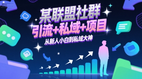 某联盟社群,引流+私域+项目,从新人小白到私域大神-大米网创
