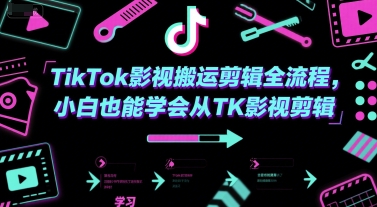 TikTok影视搬运剪辑全流程，小白也能学会从TK影视剪辑-大米网创