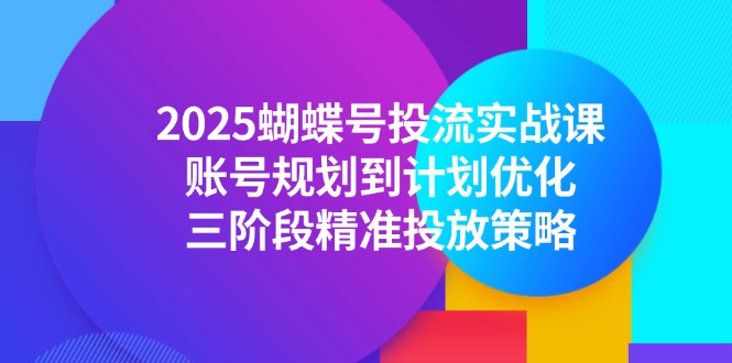 2025蝴蝶号投流实战课,账号规划到计划优化,三阶段精准投放策略-大米网创