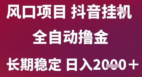 风口项目,六月最新玩法抖音无人挂G,全自动撸金,长期稳定 日入2k+-大米网创