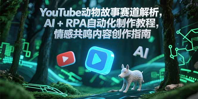 YouTube动物故事赛道解析，AI+RPA自动化制作教程，情感共鸣内容创作指南-大米网创