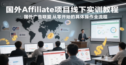国外Affiliate项目线下实训教程,国外广告联盟从零开始的具体操作全流程-大米网创