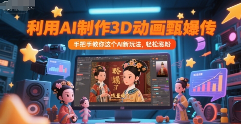 利用AI制作3D动画甄嬛传,流量爆了,手把手教你这个AI新玩法,轻松涨粉-大米网创