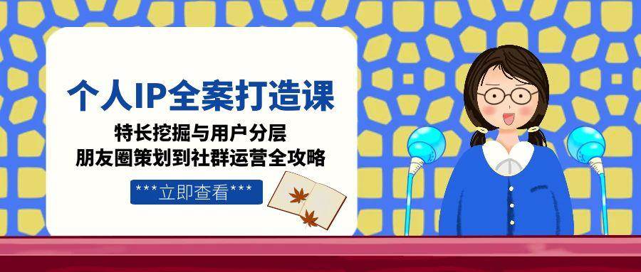 个人IP全案打造课，特长挖掘与用户分层，朋友圈策划到社群运营全攻略-大米网创