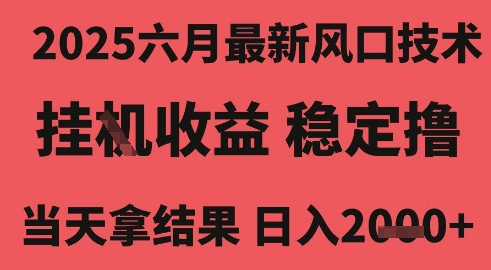 2025六月最新风口技术，无人挂G撸礼物，长期稳定 一个小时收益2k+，小白当天拿结果-大米网创