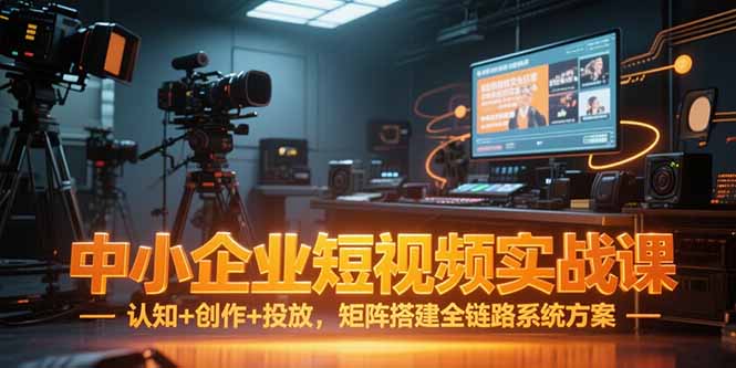 中小企业短视频实战课，认知+创作+投放，矩阵搭建全链路系统方案-大米网创