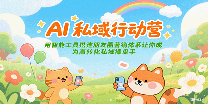 AI私域行动营：用智能工具搭建朋友圈营销体系让你成为高转化私域操盘手-大米网创