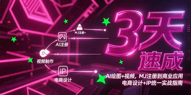 3天速成AI绘图+视频，MJ注册到商业应用，电商设计+IP统一实战指南-大米网创