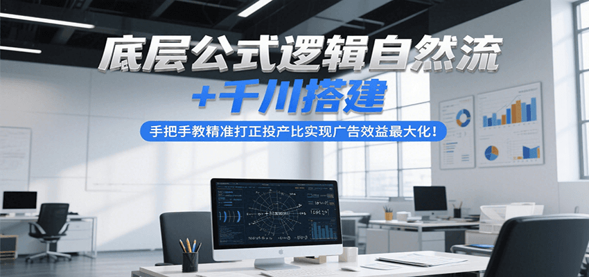 底层公式逻辑自然流+千川搭建，手把手教精准打正投产比实现广告效益最大化！-大米网创