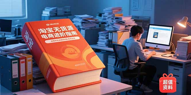 淘宝无货源电商进阶指南,包含新人课、进阶课,配套资料,蓝海选品等-大米网创