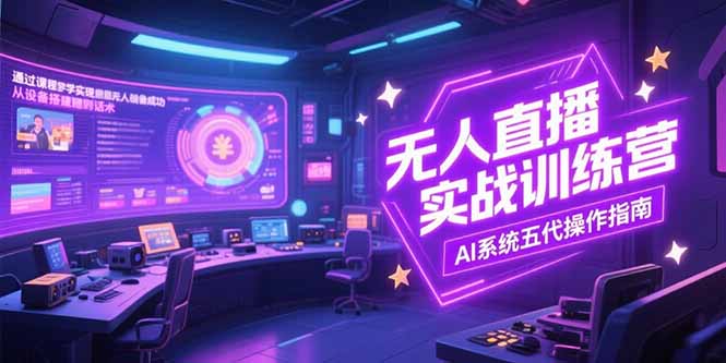 无人直播实操训练营,从设备搭建到话术,AI系统五代操作指南(7月更新)-大米网创