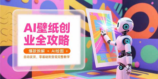 AI壁纸创业全攻略,爆款拆解+AI绘图+自动发货,零基础到变现完整教学-大米网创