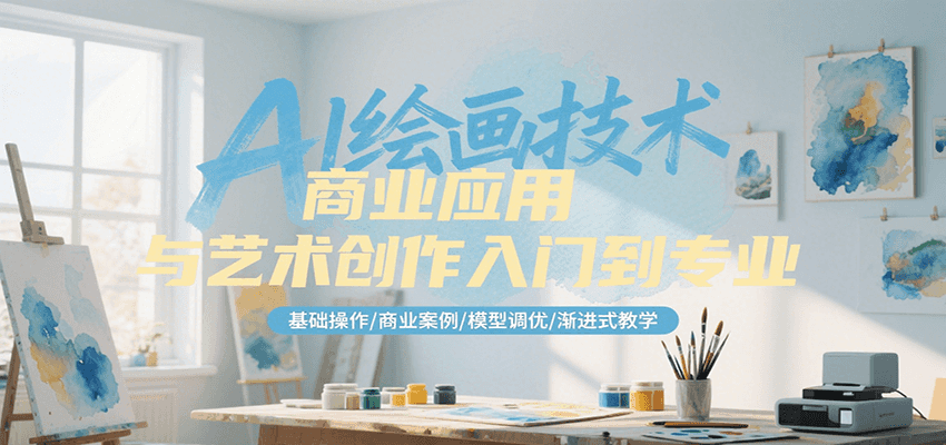 AI绘画技术商业应用与艺术创作入门到专业，基础操作/商业案例/模型调优/渐进式教学-大米网创