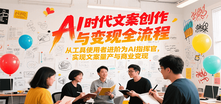 AI时代文案创作与变现全流程，从工具使用者进阶为AI指挥官，实现文案量产与商业变现-大米网创