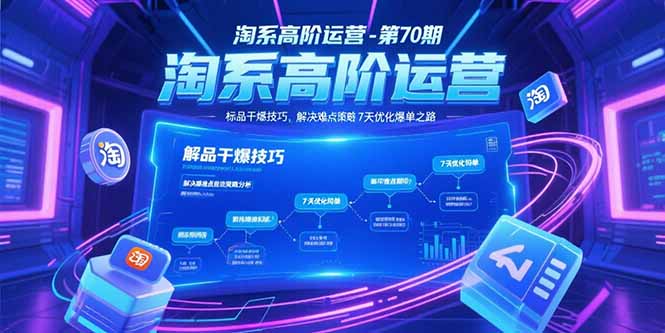 淘系高阶运营-第70期,标品干爆技巧,解决难点策略,大佬操盘方法-大米网创