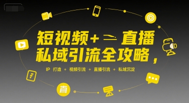 短视频+直播私域引流全攻略,IP打造 +视频引流 +直播引流 +私域沉淀-大米网创