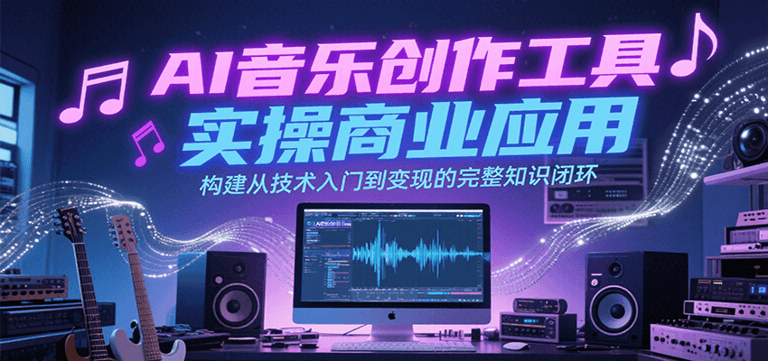 AI音乐创作工具实操商业应用，构建从技术入门到变现的完整知识闭环-大米网创