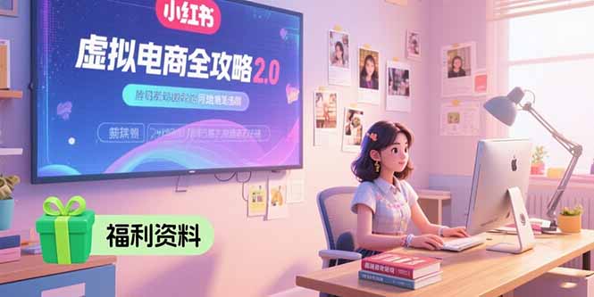 虚拟电商全攻略2.0,开店选品实操流程,账号定位、货源发布、笔记发布技巧-大米网创