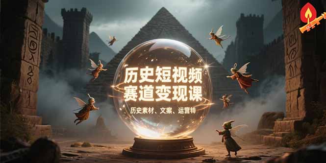 历史短视频赛道变现课,百集素材库应用,文案剪辑技巧,账号运营全案-大米网创