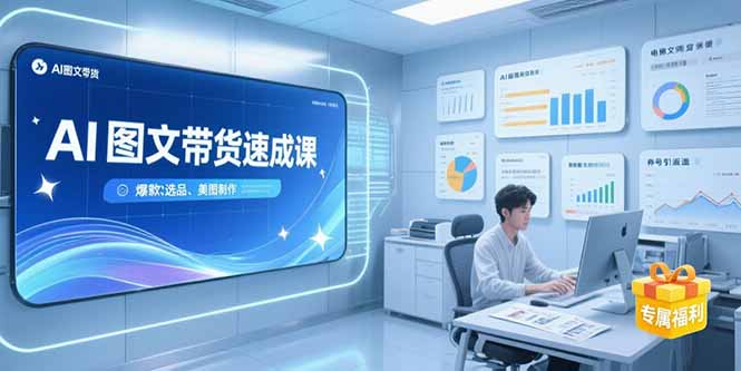 AI图文带货速成课,养号引流秘籍,爆款选品策略,美图制作全流程-大米网创