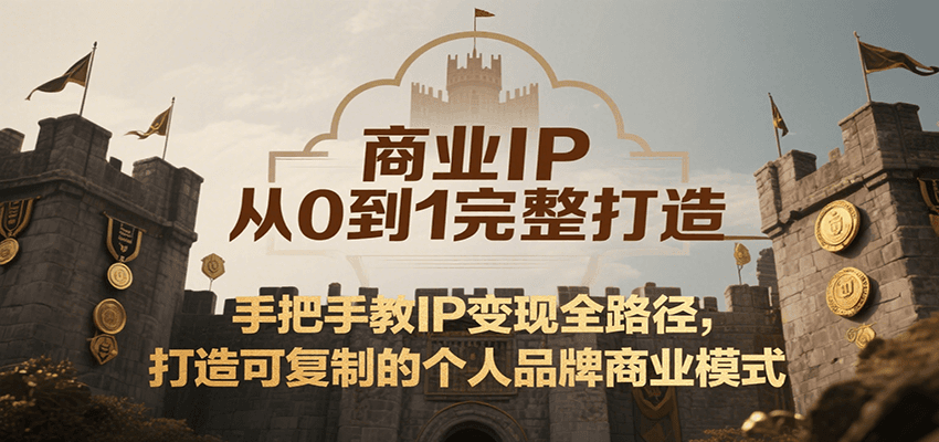 商业IP从0到1完整打造，手把手教IP变现全路径，打造可复制的个人品牌商业模式-大米网创