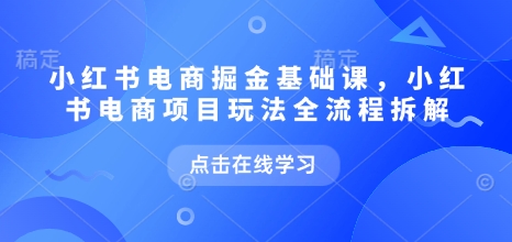 小红书电商掘金课,小红书电商项目玩法全流程拆解(更新7月)-大米网创
