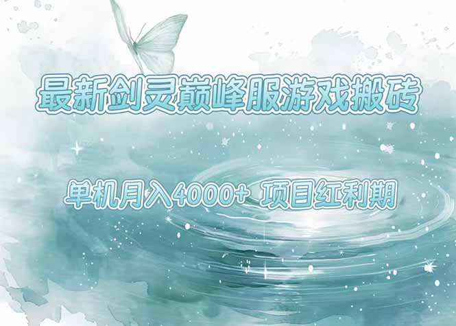 最新剑灵巅峰服游戏搬砖,项目红利期,单机稳定4000+操作简单好上手-大米网创