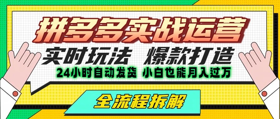 拼多多最新实战运营高投产:长久稳定项目,单店利润一天三位数-大米网创