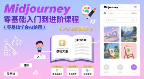 midjourney零基础入门到进阶课程,零基础学会AI绘画-大米网创