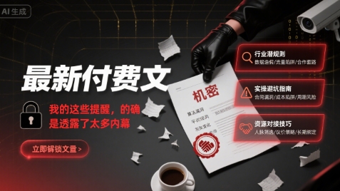 最新付费文：我的这些提醒，的确是透露了太多内幕-大米网创