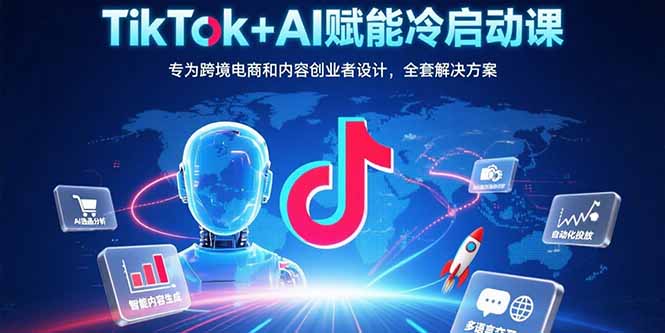 TikTok+AI赋能冷启动课:专为跨境电商和内容创业者设计,全套解决方案-大米网创