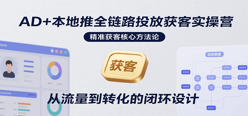 AD+本地推全链路投放获客实操营，快速掌握精准获客技巧，当天投放当天转化高效营销-大米网创