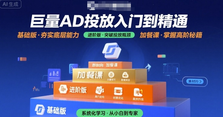 巨量AD投放入门到精通，基础版+进阶版+加餐课-大米网创