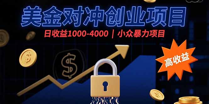 美金对冲创业项目,日收益1000-4000,小众暴力项目-大米网创