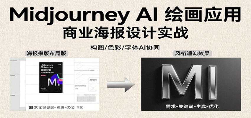 Midjourney AI绘画应用，关键词指令解析、漫画头像制作、海报设计、3D人物生成等-大米网创