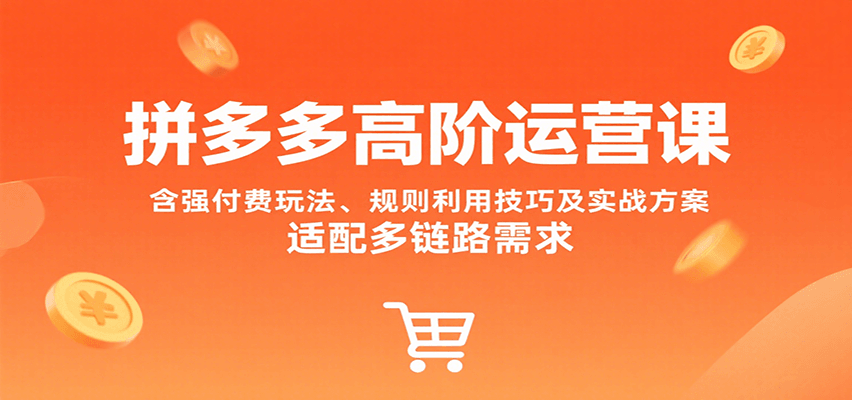 拼多多高阶运营课，含强付费玩法、规则利用技巧及实战方案，适配多链路需求-大米网创