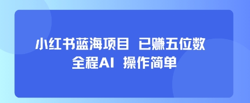 小红书蓝海项目,全程AI,操作简单,已挣五位数-大米网创