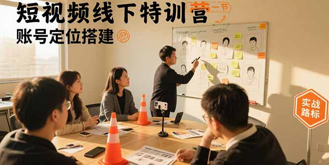 短视频线下特训营：账号定位搭建/口播号拍摄剪辑/直播间流量入口/变现实战-大米网创