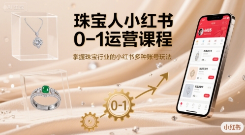 珠宝人小红书0-1运营课程,掌握珠宝行业的小红书多种账号玩法-大米网创