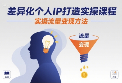 差异化个人IP打造实操课程,实操流量变现方法-大米网创