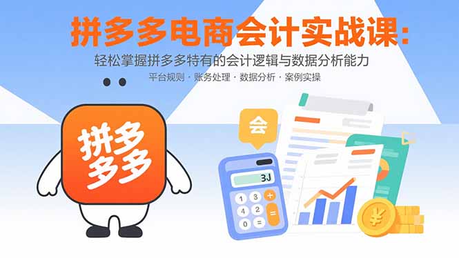 拼多多电商会计实战课:轻松掌握拼多多特有的会计逻辑与数据分析能力-大米网创