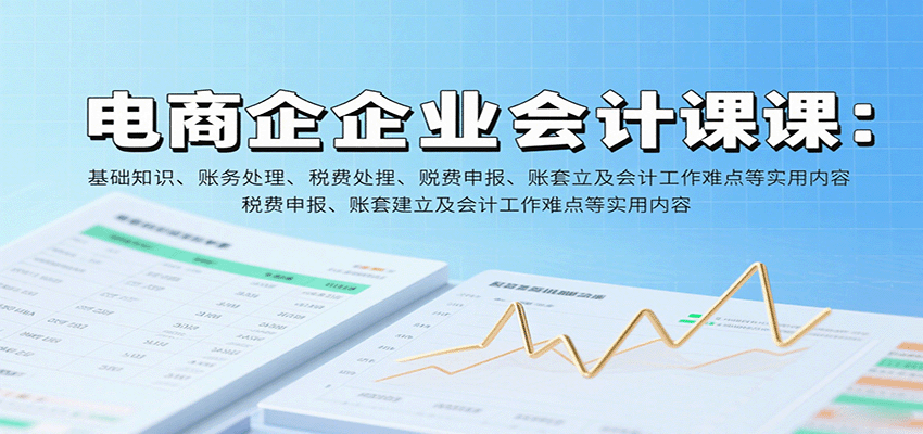 电商企业会计课：基础知识、账务处理、税费申报、账套建立及会计工作难点等实用内容-大米网创
