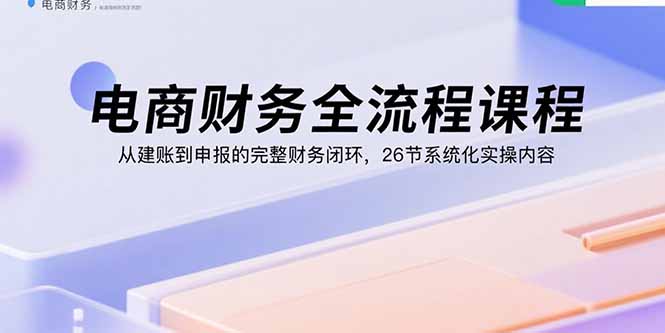 电商财务全流程课程:从建账到申报的完整财务闭环,26节系统化实操内容-大米网创