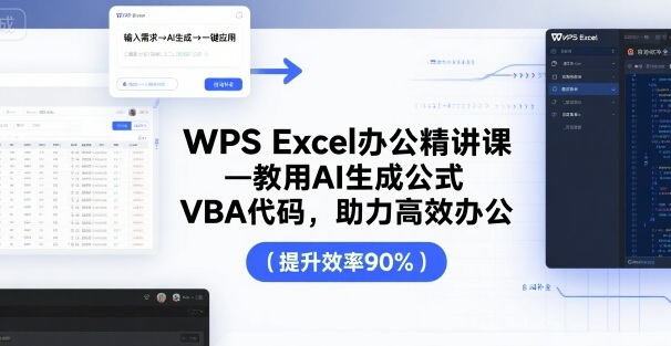WPS Excel办公精讲课，教用 AI 生成公式，VBA 代码，助力高效办公-大米网创