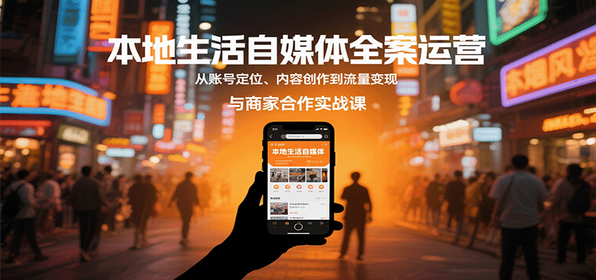 本地生活自媒体全案运营,从账号定位、内容创作到流量变现与商家合作实战课-大米网创