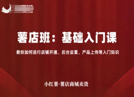 小红薯薯店商城卖货,基础入门课,教你如何进行店铺开通、后台设置、产品上传等入门知识-大米网创