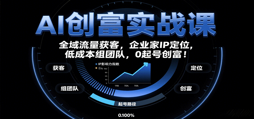 AI创富实战课：企业家IP定位，全域流量获客，低成本组团队，0起号创富！-大米网创