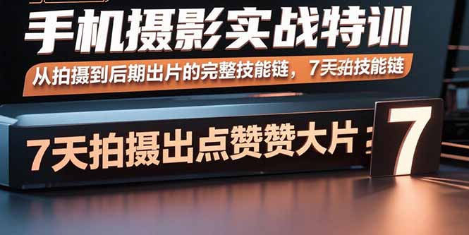 手机摄影实战特训,从拍摄到后期出片的完整技能链,7天拍出点赞大片-大米网创