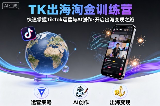 TK出海淘金训练营，助你快速掌握TikTok运营与AI创作，开启出海变现之路-大米网创