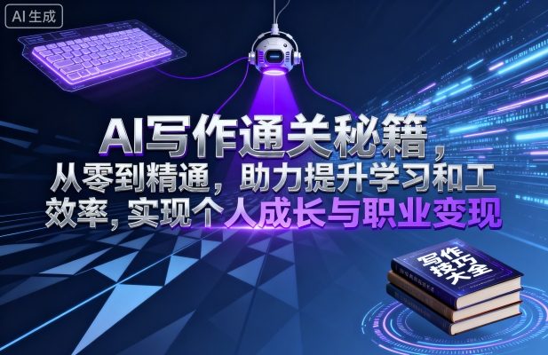 AI写作通关秘籍，从零到精通，助力提升学习和工作效率，实现个人成长与职业变现-大米网创